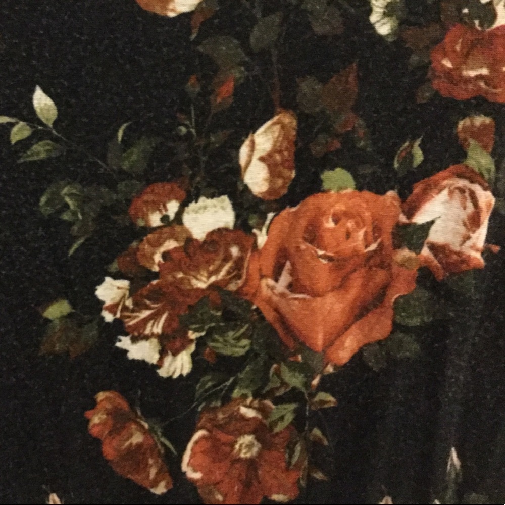 Black Floral Asymmetrical Hem Dress - Picture 4 of 7